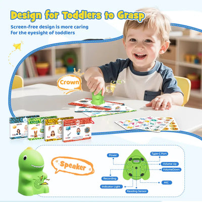 Kalvro™ Dino Interactive Reading Pen Talking Cards Set