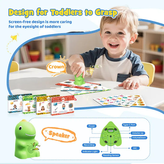 Kalvro™ Dino Interactive Reading Pen Talking Cards Set